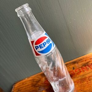 Vintage Pepsi Embossed Swirl Graphic Bottle